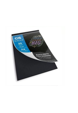 Bloco Desenho fls Pretas 180gr A4 c/20fls 700011